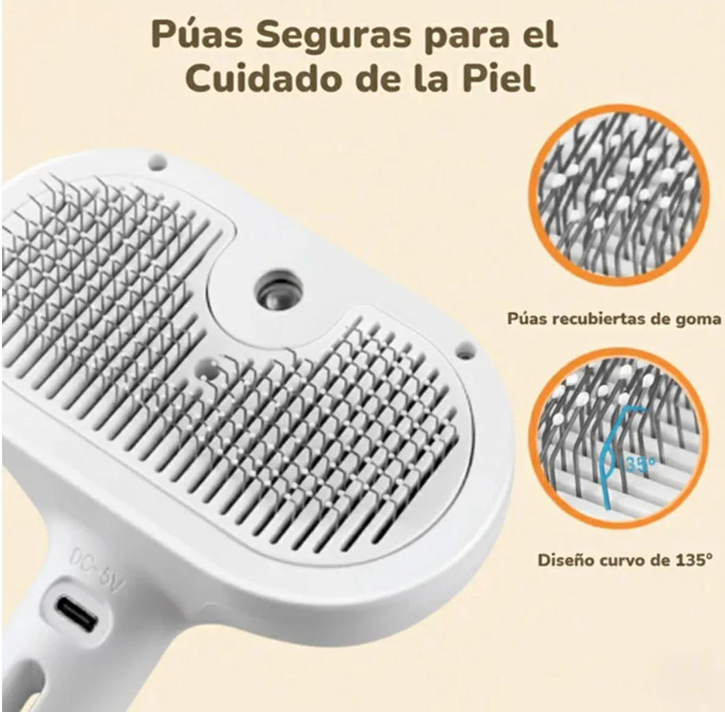 Púas con punta de goma del cepillo para mascotas