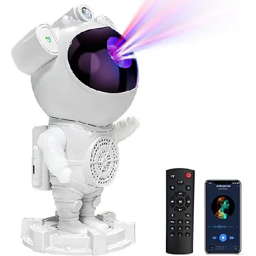 Proyector astronauta con control remoto y celular