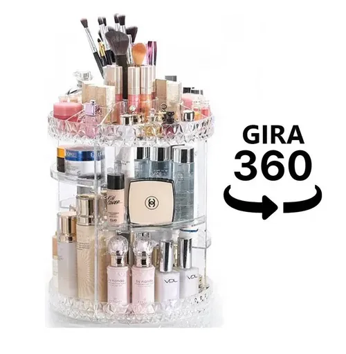 Organizador de maquillaje acrílico que gira 360°
