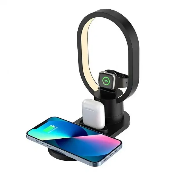 Base de carga inalámbrica 4 en 1 AY-41 con lámpara LED, 15 W