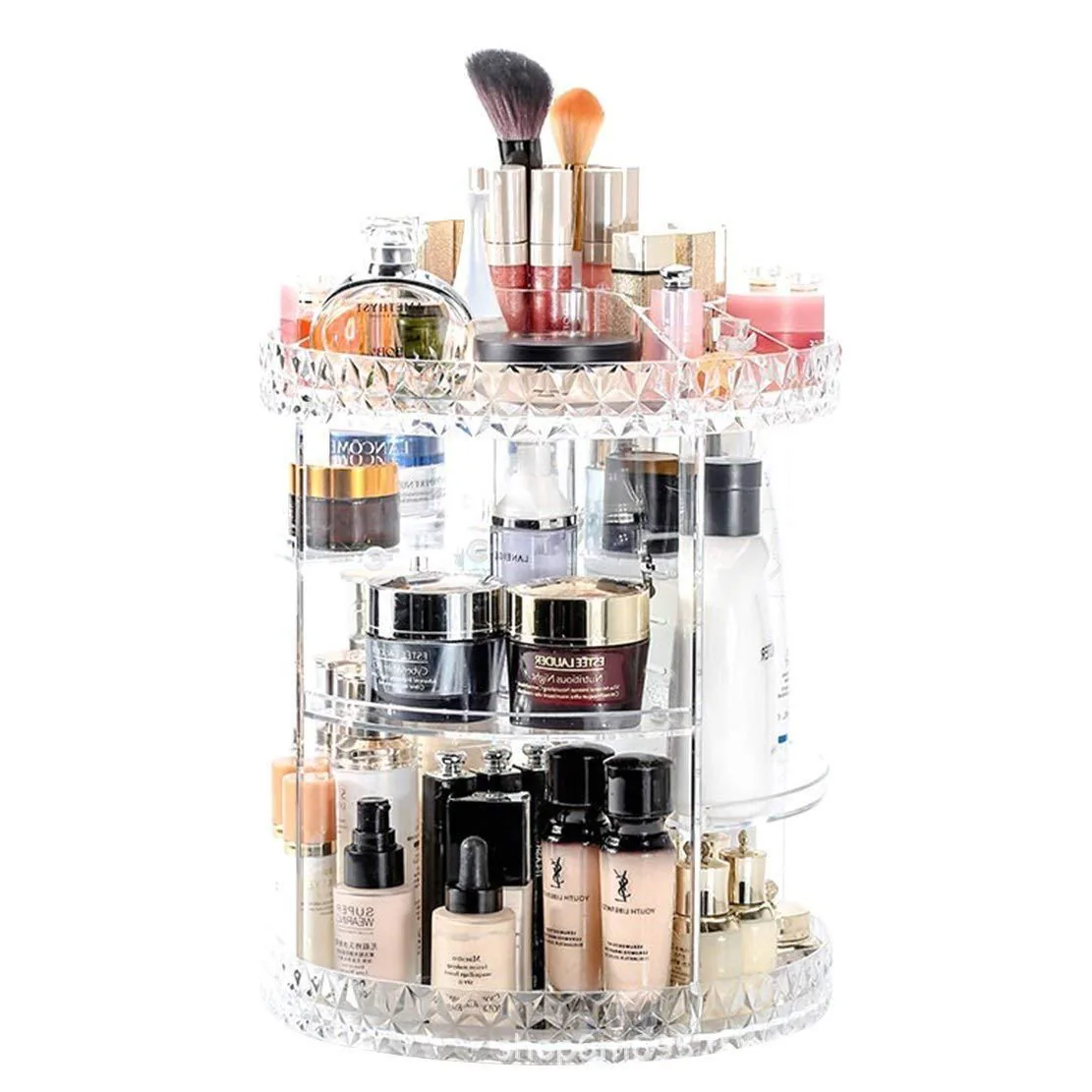 Organizador de maquillaje giratorio 360° en acrílico transparente, foto 3 de 5