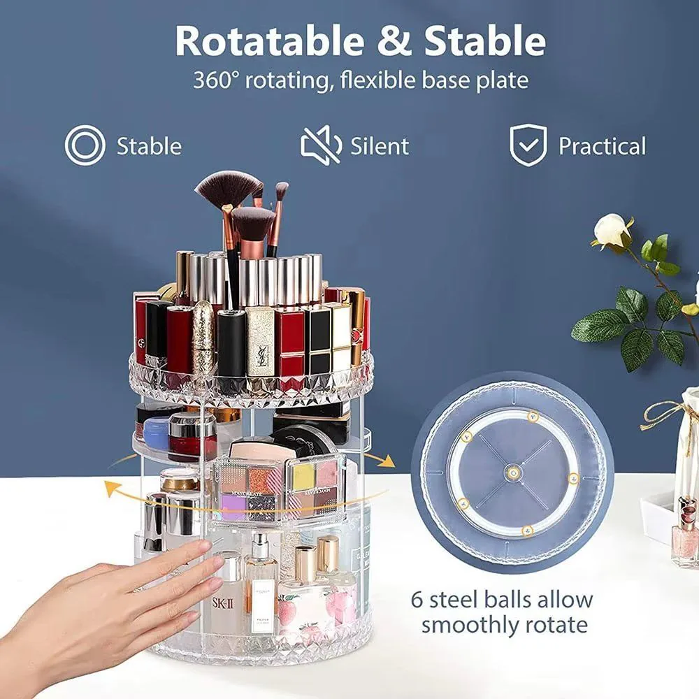 Organizador de maquillaje giratorio 360° en acrílico transparente, foto 5 de 5