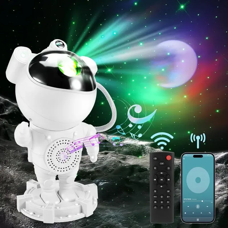 Lámpara proyector de galaxia astronauta con parlante Bluetooth y control remoto, foto 5 de 5
