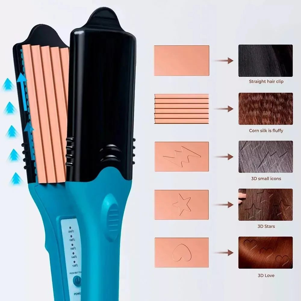Las 5 placas de la plancha y el efecto de cada una en el cabello