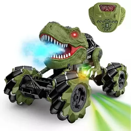 Carro a control remoto dinosaurio 4x4 con humo y luces