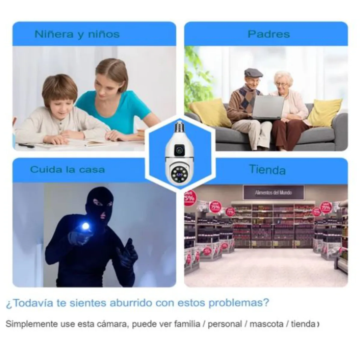 Usos de la cámara bombillo: niños, padres, casa y tienda