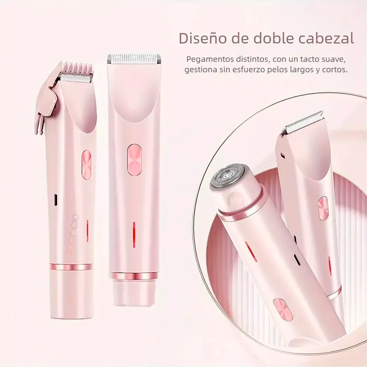 Afeitadora Eléctrica para Mujer 2 en 1 Recargable Doble Cabezal, foto 4 de 8