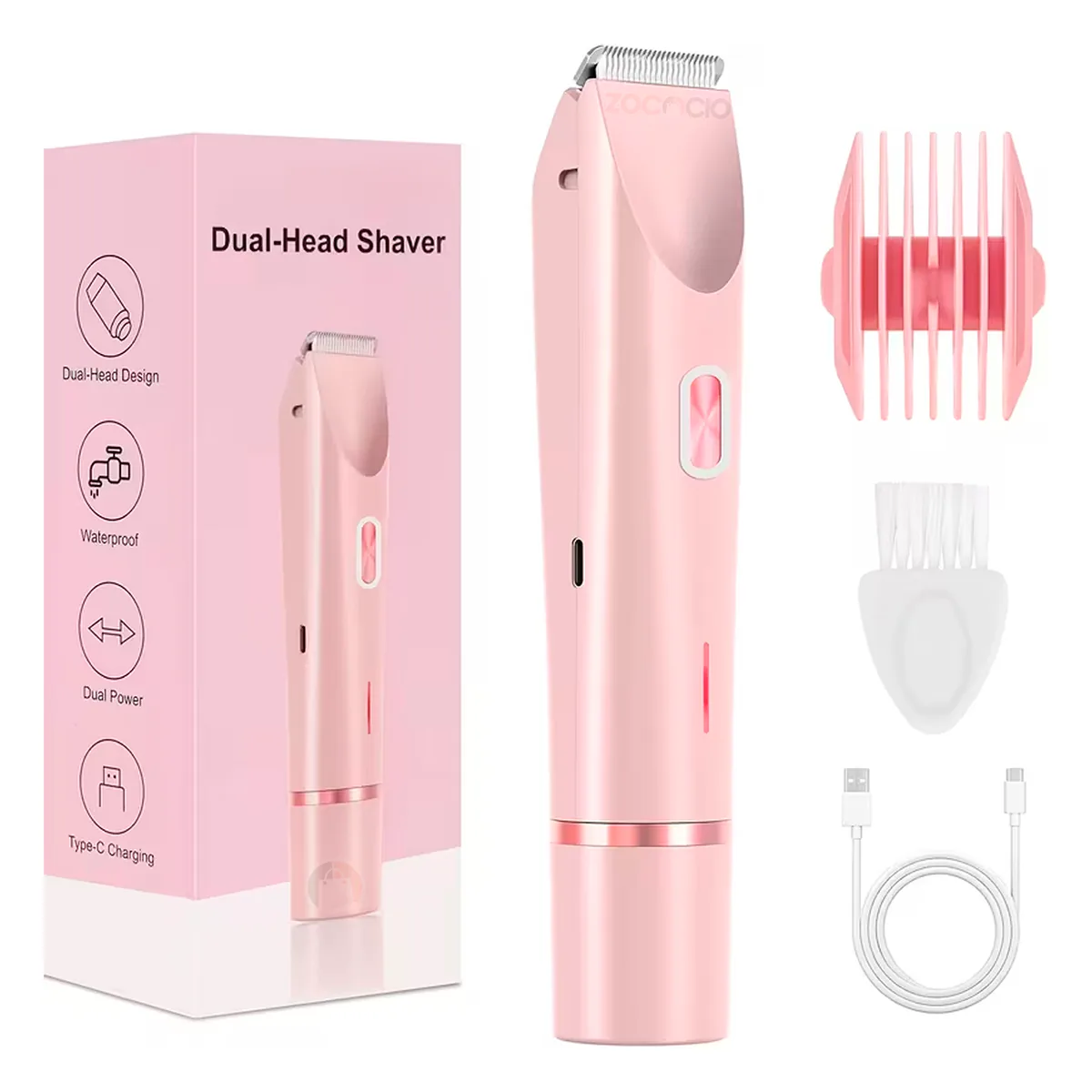 Afeitadora Eléctrica para Mujer 2 en 1 Recargable Doble Cabezal, foto 1 de 8