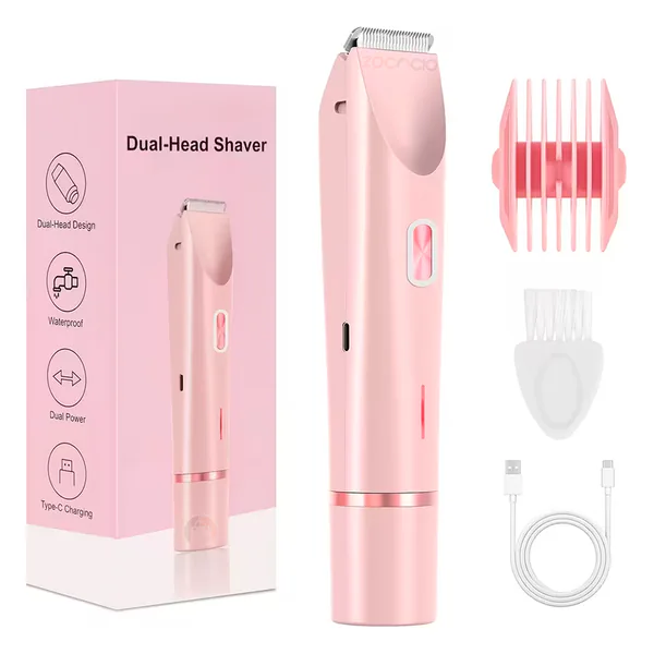 Afeitadora Eléctrica para Mujer 2 en 1 Recargable Doble Cabezal