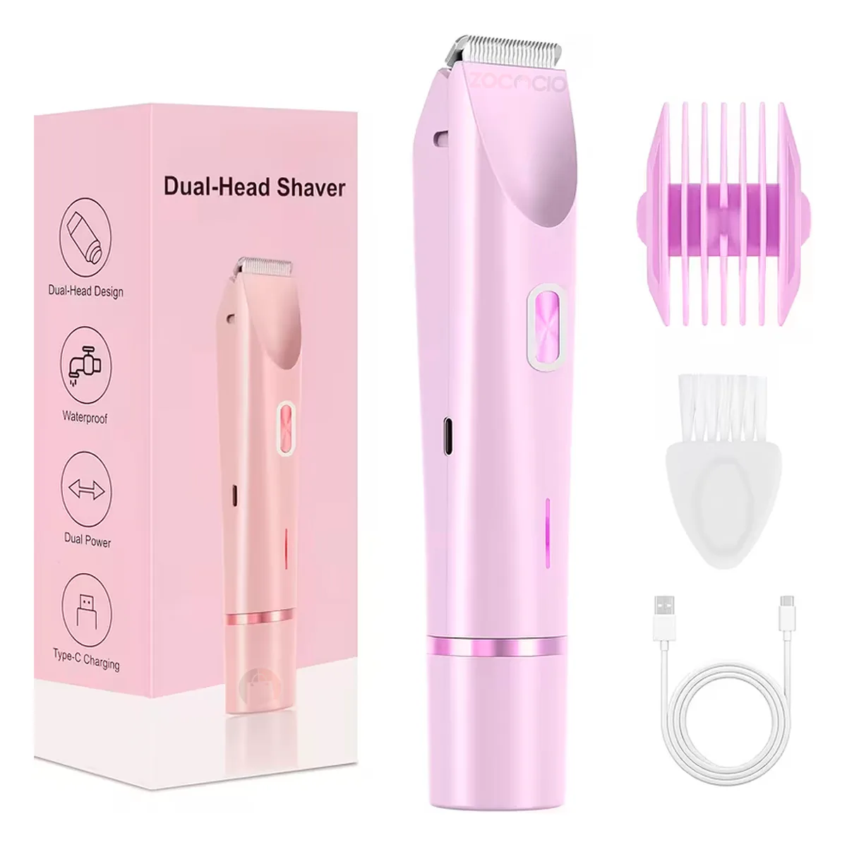 Afeitadora Eléctrica para Mujer 2 en 1 Recargable Doble Cabezal, foto 8 de 8