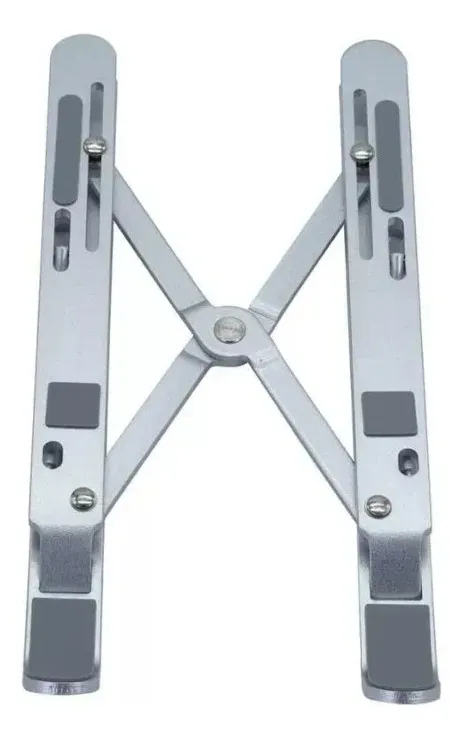 Soporte para portátil de aluminio abierto, vista desde arriba