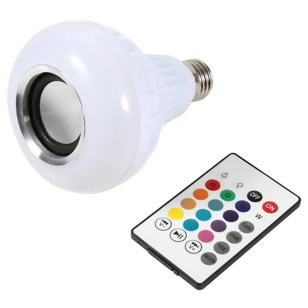 Bombillo LED con parlante Bluetooth y luz multicolor con control