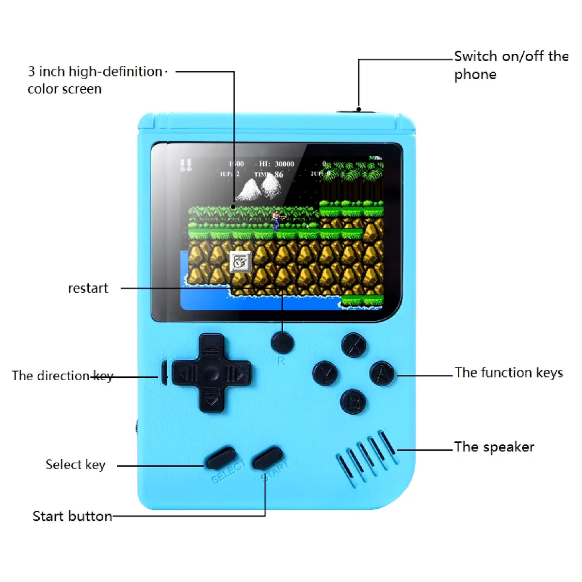 Mini consola retro portátil con 400 juegos, pantalla de 3 pulgadas y salida AV para TV, foto 5 de 7
