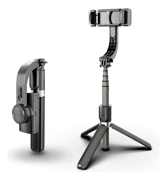 Estabilizador gimbal para celular 3 en 1 con trípode, palo selfie y control Bluetooth