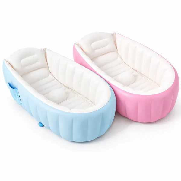 Bañera inflable portátil para bebé, 98 x 65 cm, rosa o azul