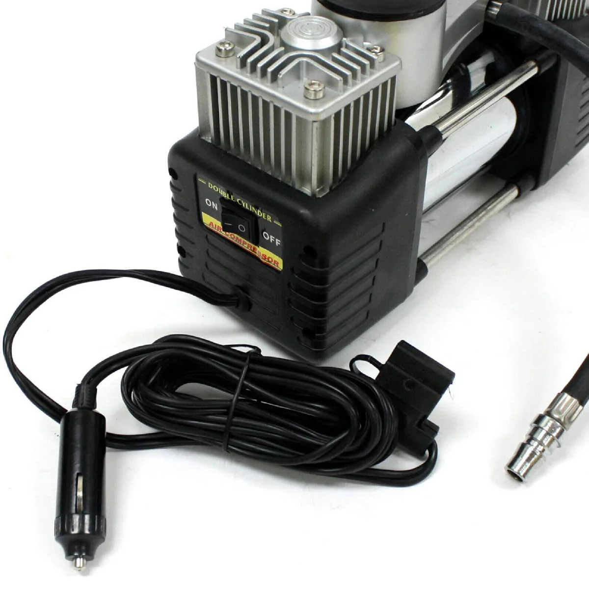 Interruptor de encendido del compresor de doble cilindro y cable con enchufe para encendedor
