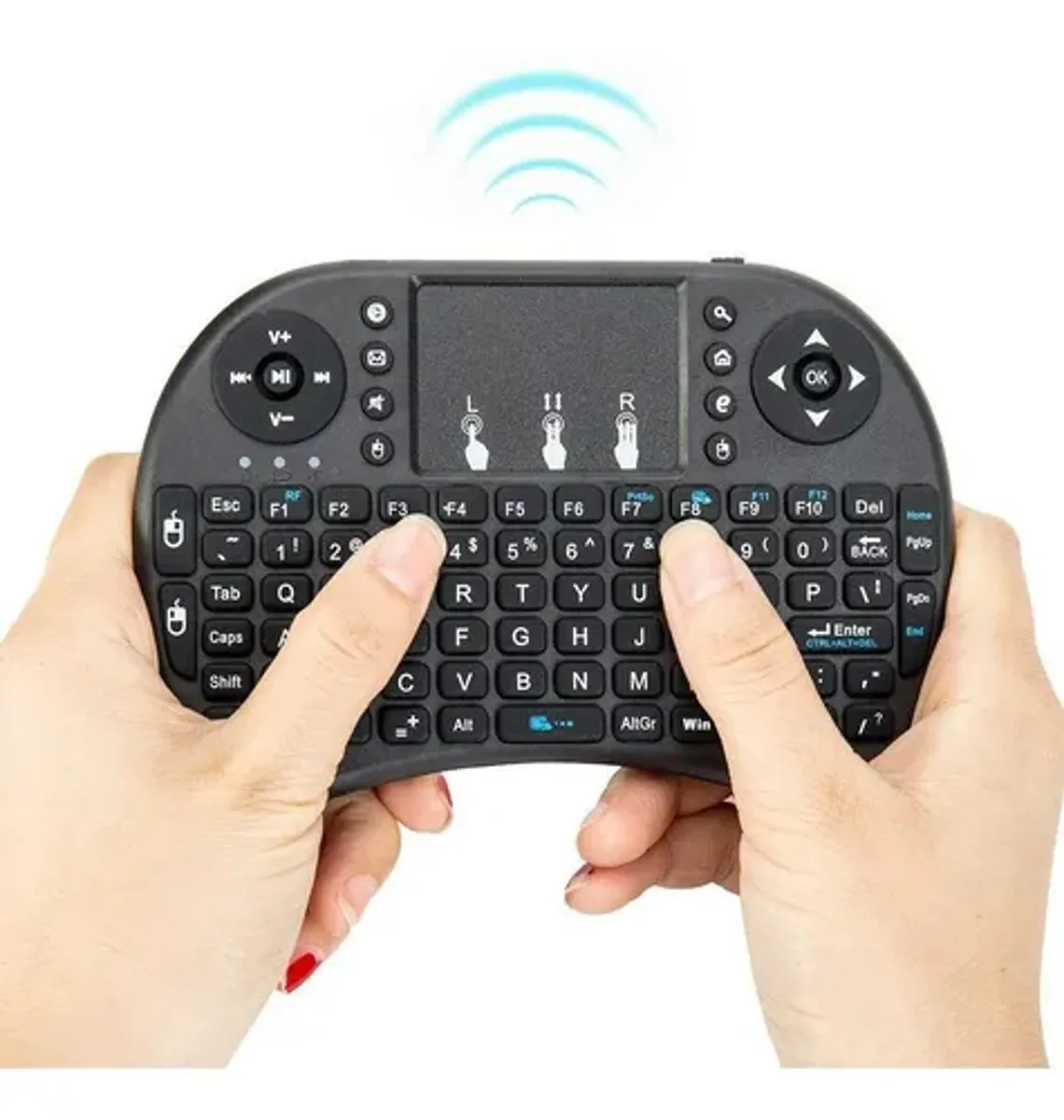 Mini teclado inalámbrico con touchpad y luz, recargable, foto 3 de 5
