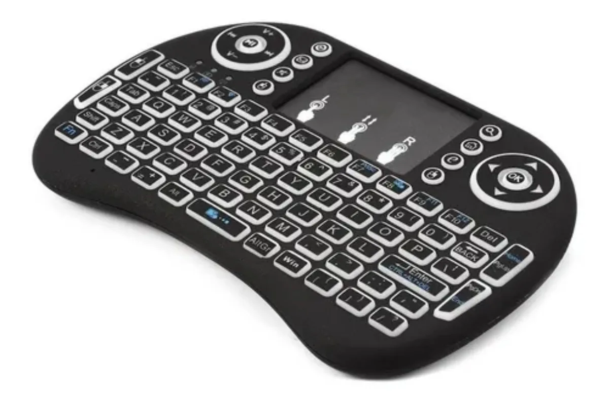 Mini teclado inalámbrico con touchpad y luz, recargable, foto 1 de 5