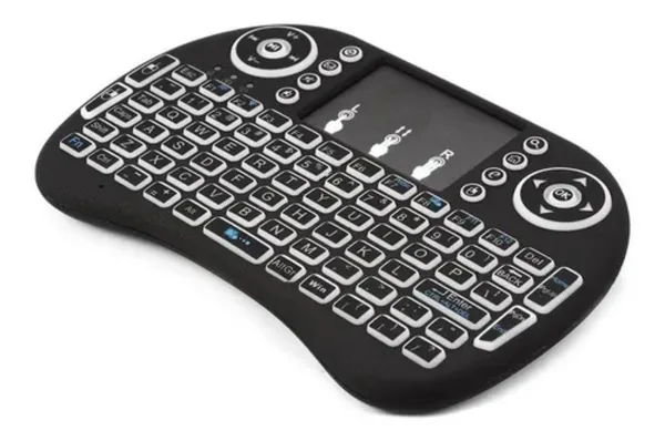 Mini teclado inalámbrico con touchpad y luz, recargable