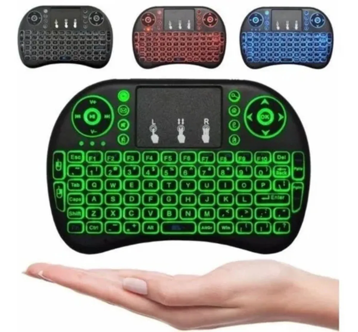 Mini teclado inalámbrico con touchpad y luz, recargable, foto 4 de 5