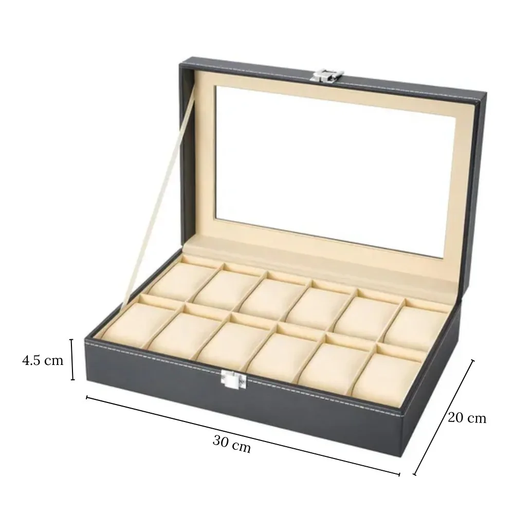 Caja Organizadora para 12 Relojes con Tapa de Vidrio, foto 5 de 5