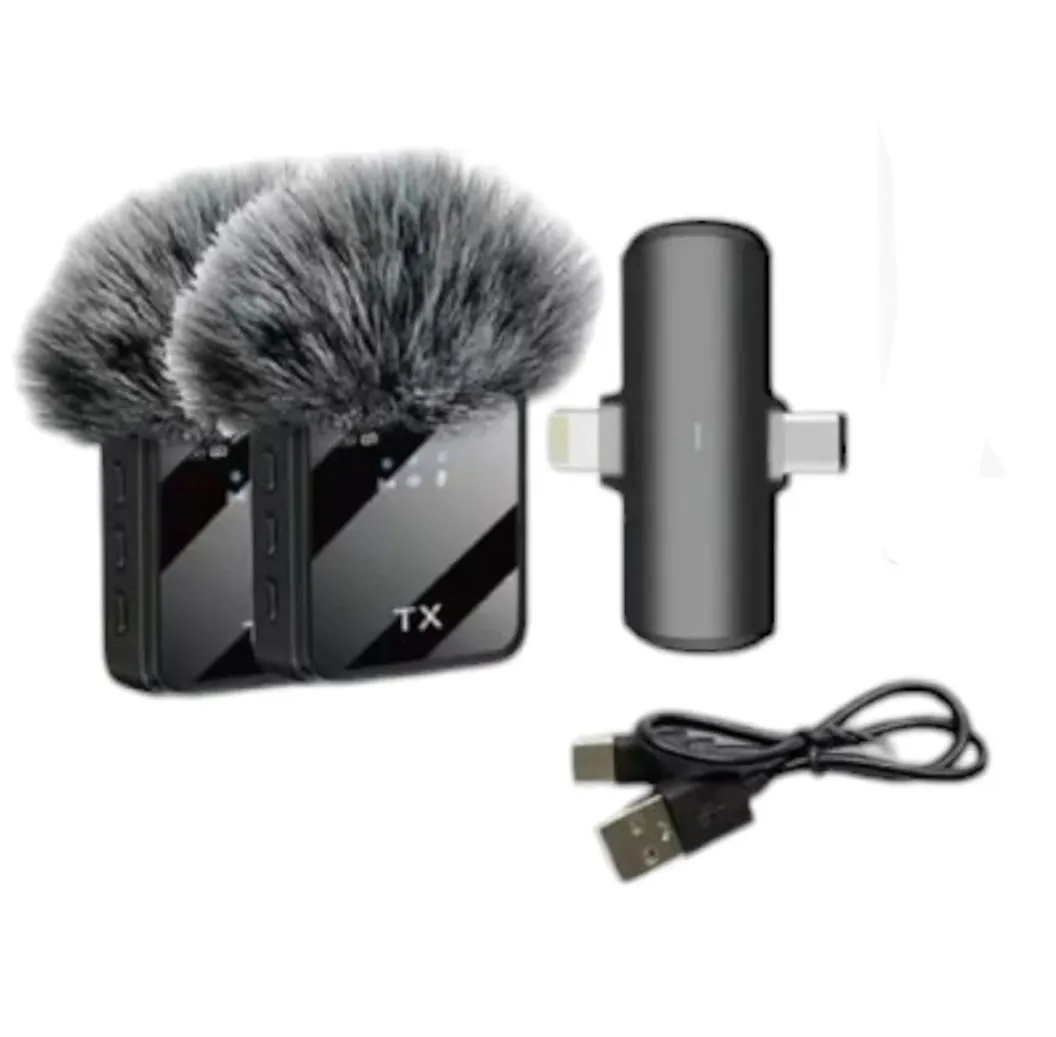 Kit de 2 micrófonos inalámbricos de solapa para celular y cámara, foto 1 de 8