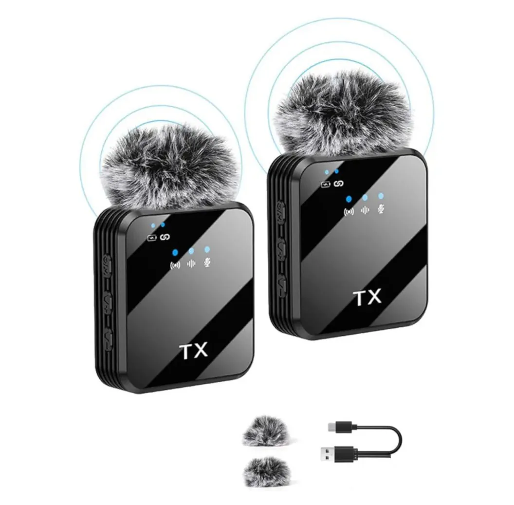 Kit de 2 micrófonos inalámbricos de solapa para celular y cámara, foto 3 de 8