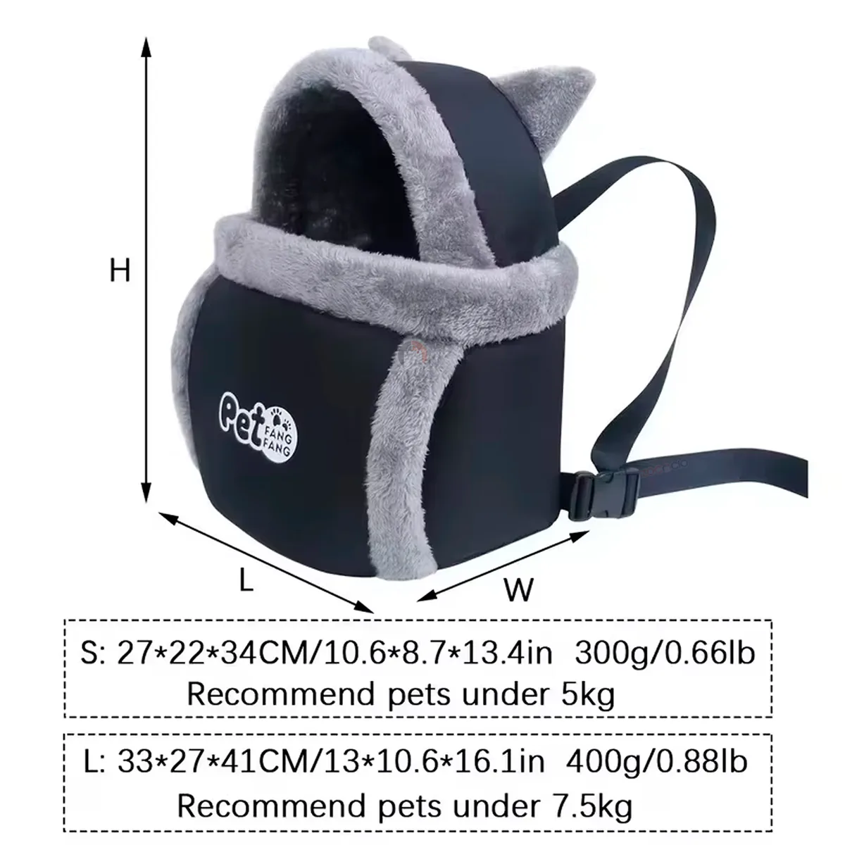 Mochila acolchada para transportar perros y gatos pequeños, foto 7 de 7