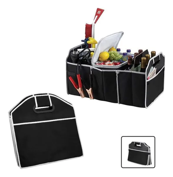 Organizador plegable para baúl de carro con 3 compartimentos