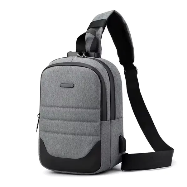 Bolso Bandolero Cruzado Impermeable con Puerto USB y Clave
