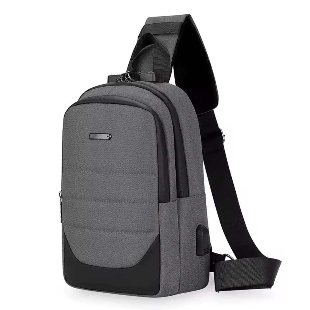 Bolso Bandolero Cruzado Impermeable con Puerto USB y Clave, foto 2 de 5