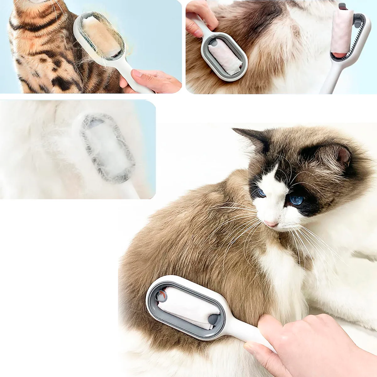 Cepillo para perros y gatos con toallitas húmedas, quita pelo, foto 3 de 7