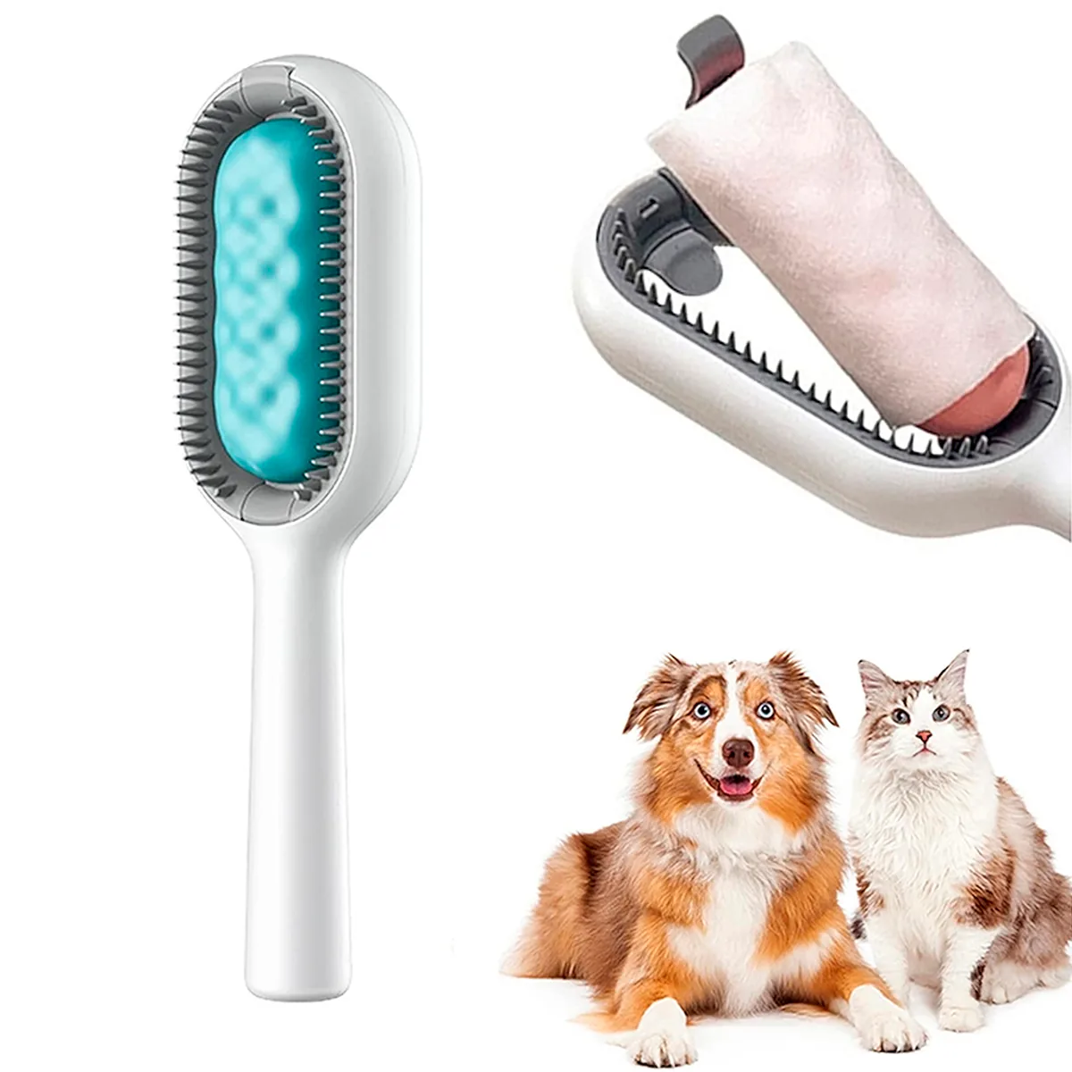 Cepillo para perros y gatos con toallitas húmedas, quita pelo, foto 5 de 7
