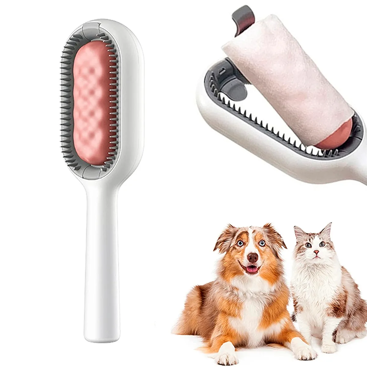 Cepillo para perros y gatos con toallitas húmedas, quita pelo, foto 6 de 7