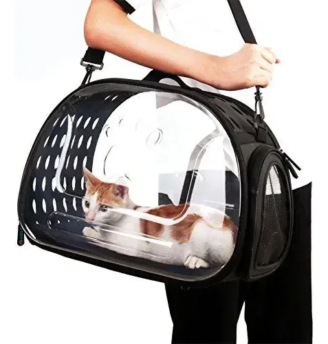 Guacal transparente plegable para gatos y perros pequeños, foto 4 de 5