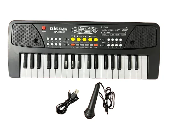 Teclado musical infantil de 37 teclas con micrófono y USB