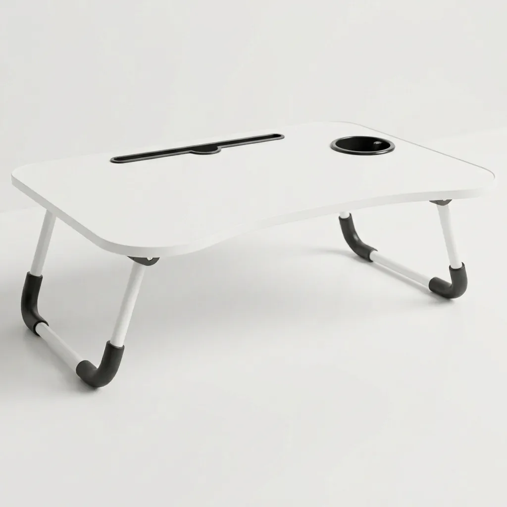 Mesa plegable para portátil con soporte para tablet y portavasos, foto 5 de 5