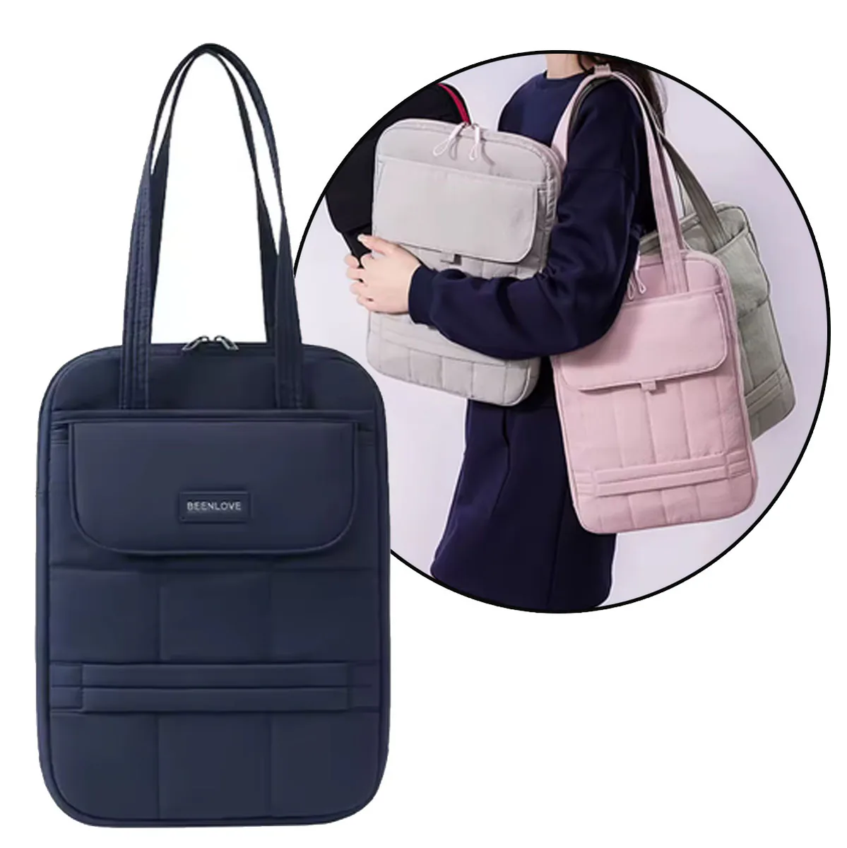 Bolso acolchado para portátil y tablet con bolsillo frontal, foto 2 de 7