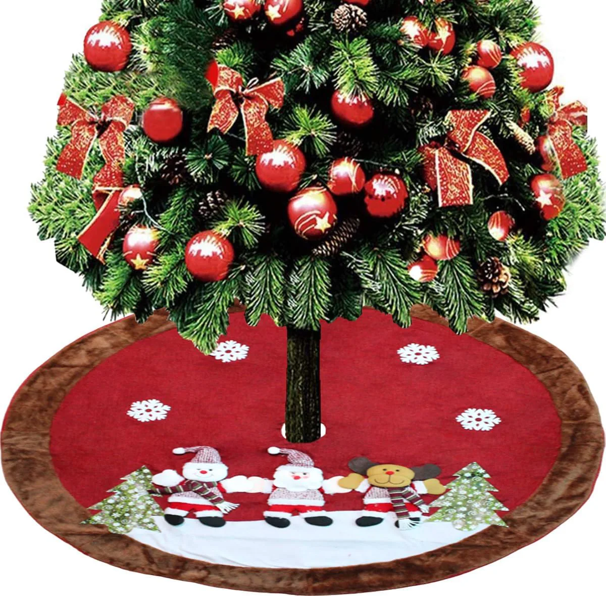 Pie de árbol de Navidad de 120 cm con muñecos navideños, foto 2 de 9