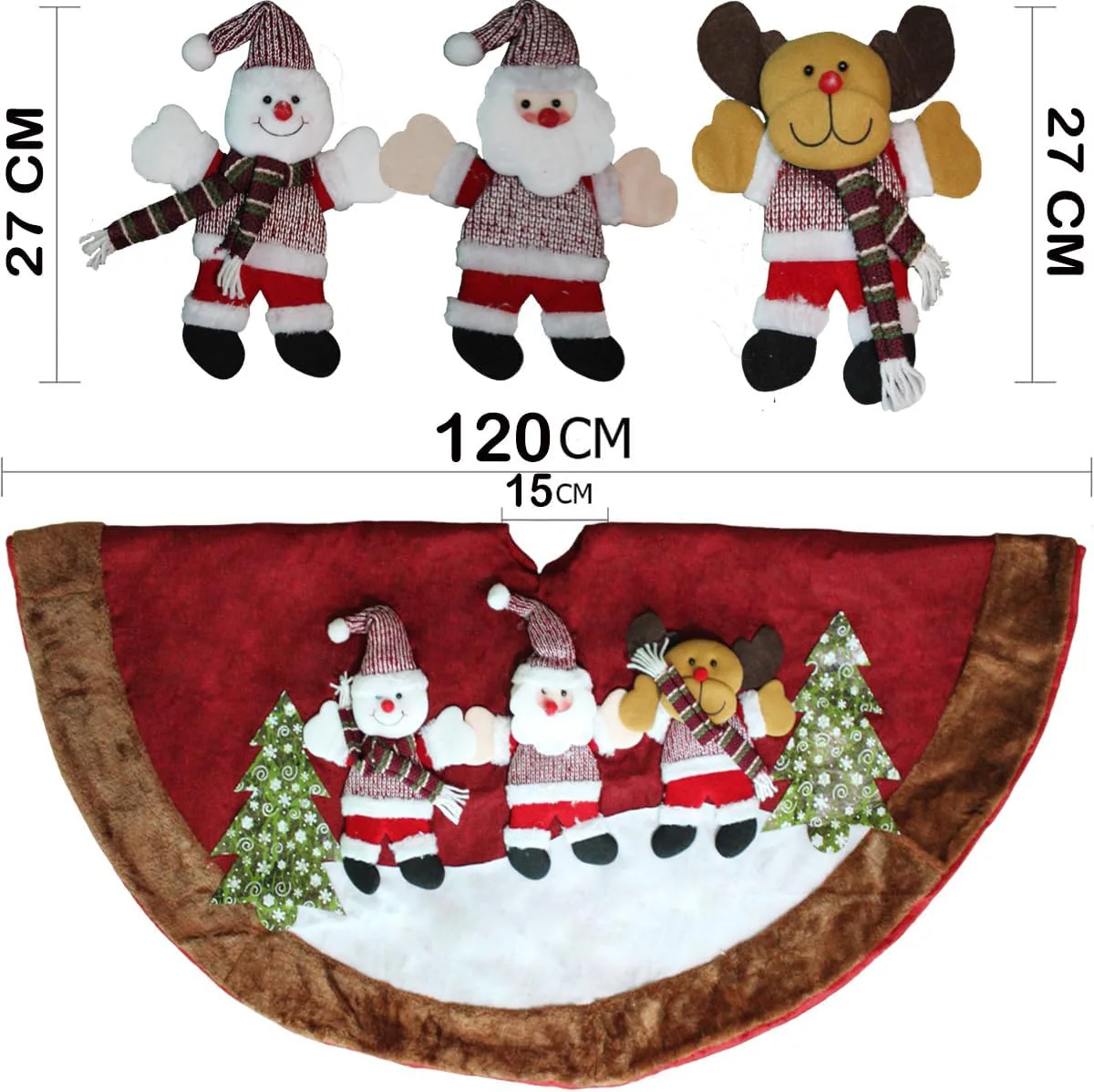 Pie de árbol de Navidad de 120 cm con muñecos navideños, foto 5 de 9