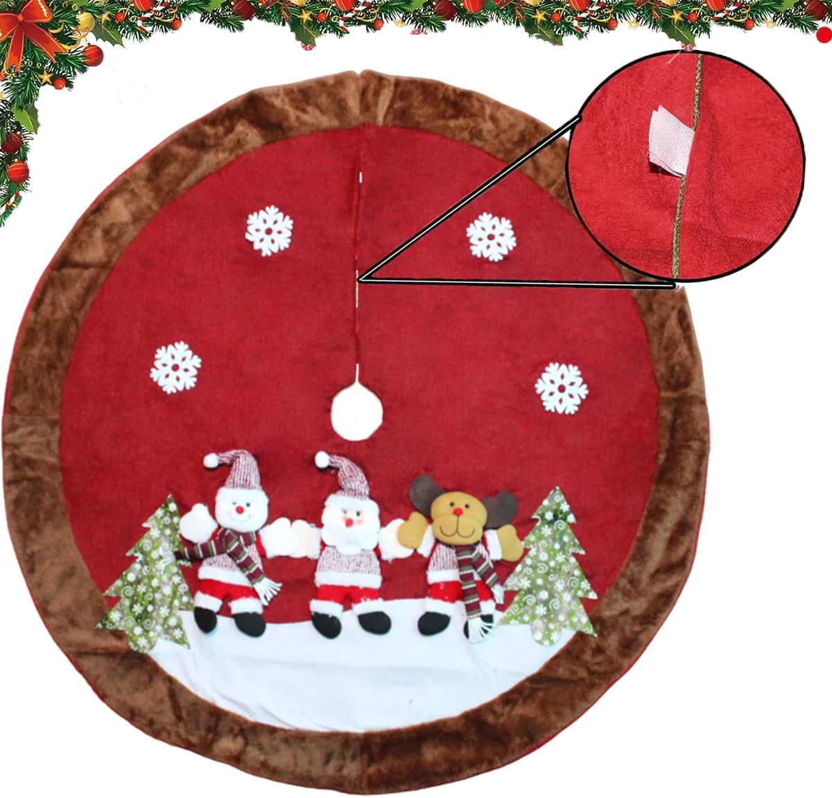 Pie de árbol de Navidad de 120 cm con muñecos navideños, foto 6 de 9