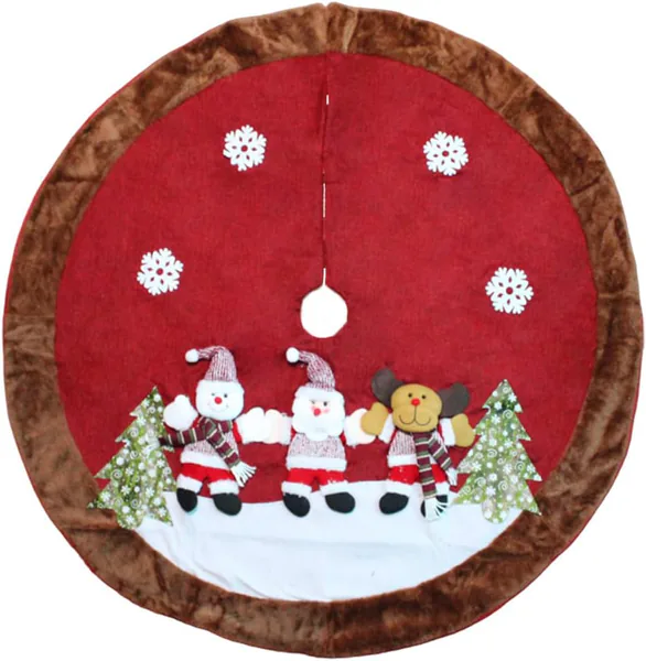 Pie de árbol de Navidad de 120 cm con muñecos navideños