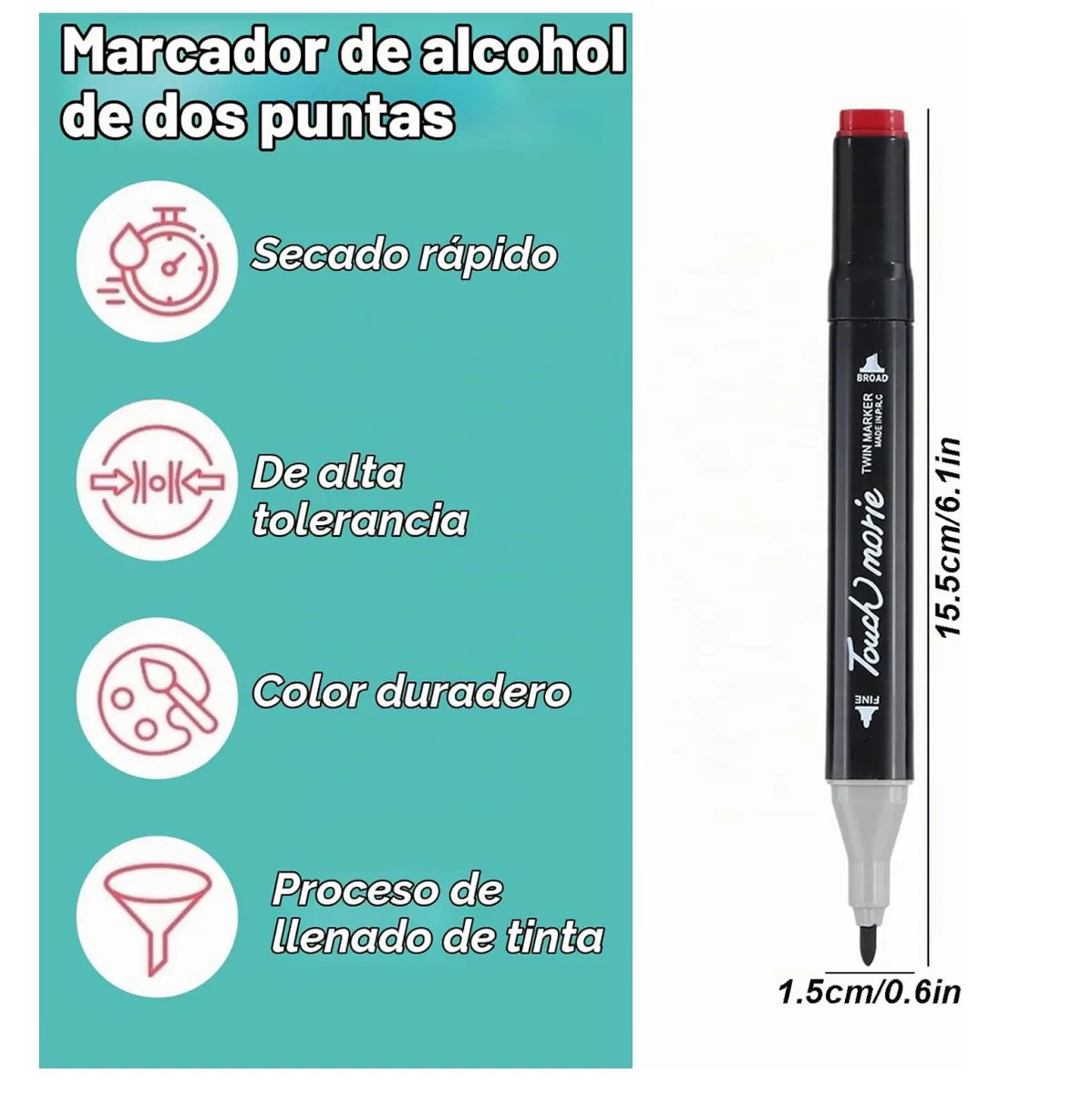 Marcadores de alcohol doble punta con estuche, de 48 a 262 colores, foto 3 de 6