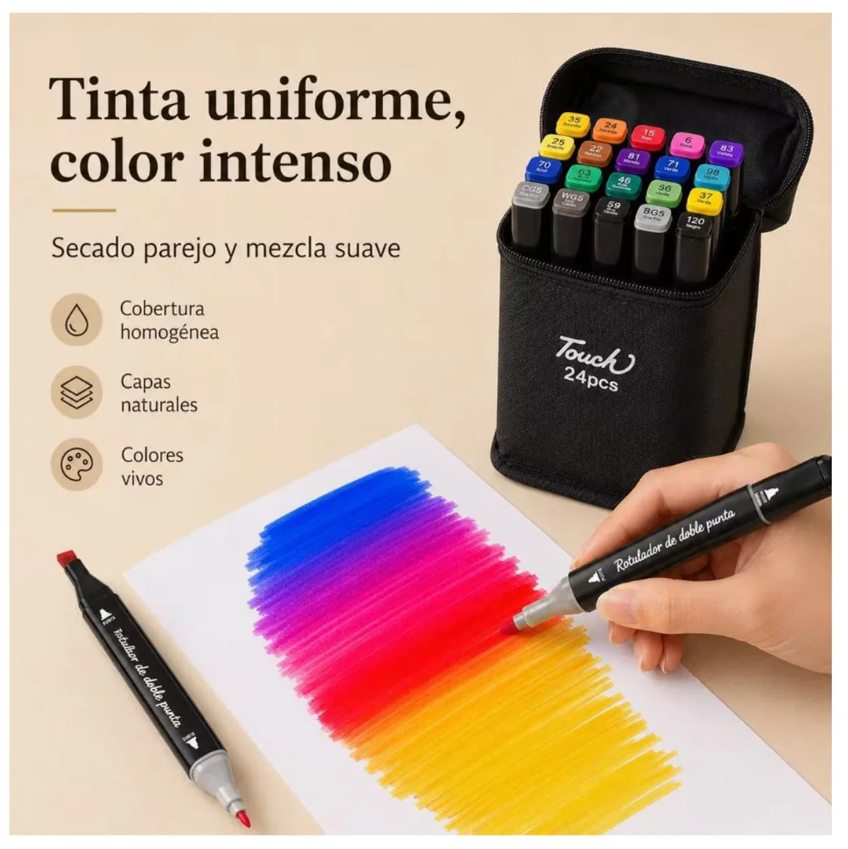 Marcadores de alcohol doble punta con estuche, de 48 a 262 colores, foto 4 de 6