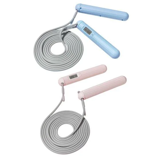 Cuerda para saltar con contador digital de saltos, cable de acero y largo ajustable
