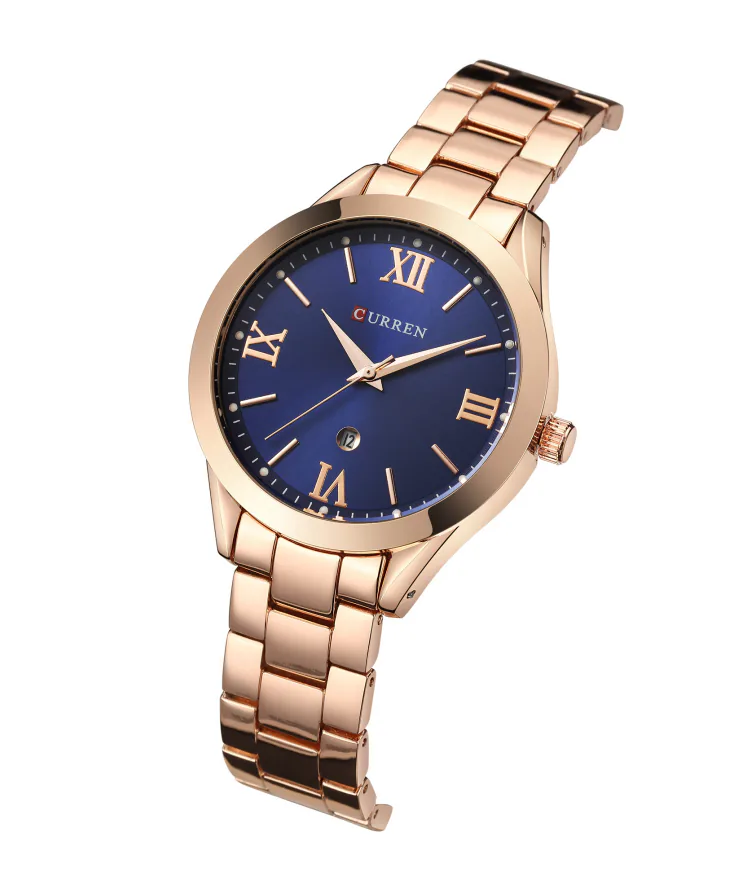 Reloj Curren 9007 oro rosa con esfera azul