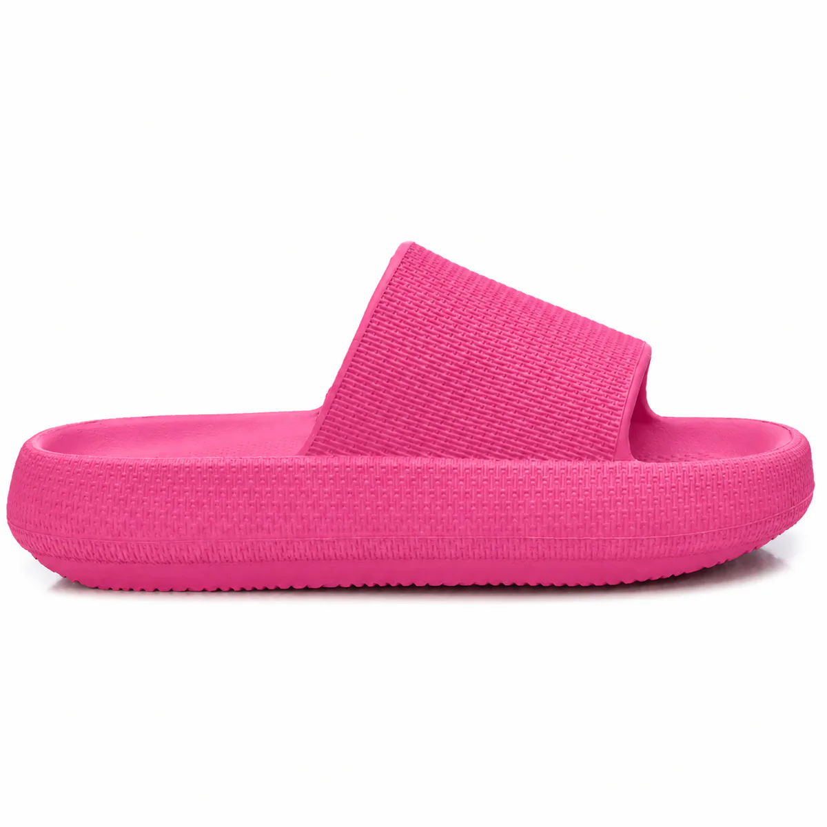 Pantufla tipo nube fucsia con suela EVA gruesa