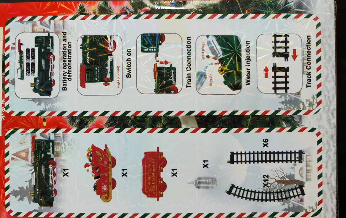 Tren Navideño Eléctrico a Vapor con Luz y Sonido, 22 Piezas, foto 6 de 6