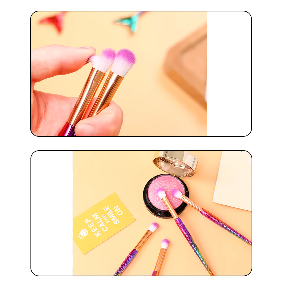 Set de 10 Brochas de Maquillaje Cola de Sirena con Estuche, foto 7 de 8