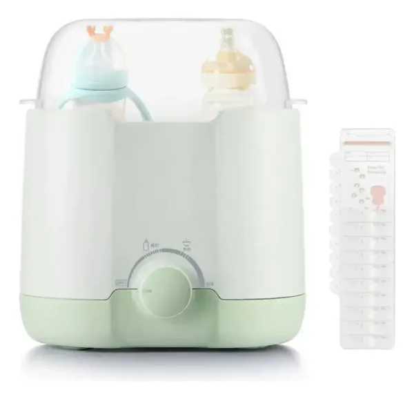Esterilizador y calentador de teteros doble 2 en 1 con vapor y luz nocturna